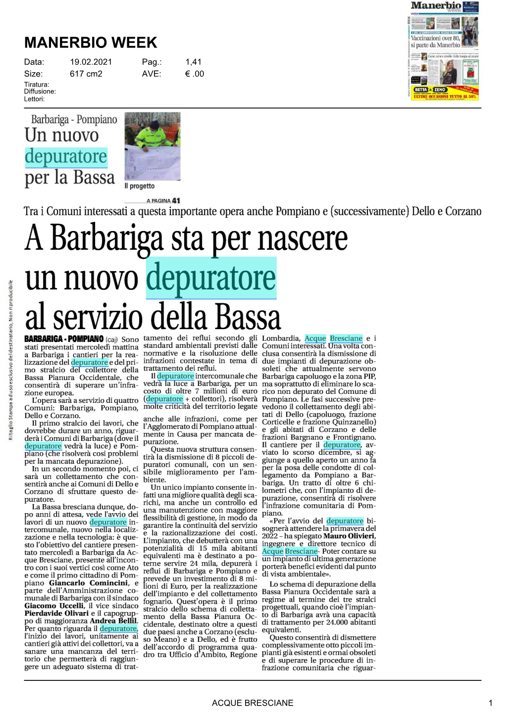 A Barbariga Sta Per Nascere Un Nuovo Depuratore Al Servizio Della Bassa