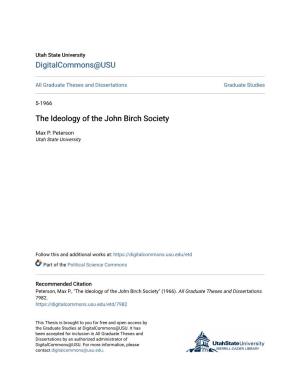 The Ideology of the John Birch Society