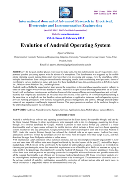 Evolution of Android Operating System