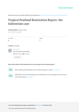 Tropical Peatland Restoration Report: the Indonesian Case