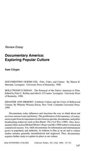 Documentary America: Exploring Popular Culture
