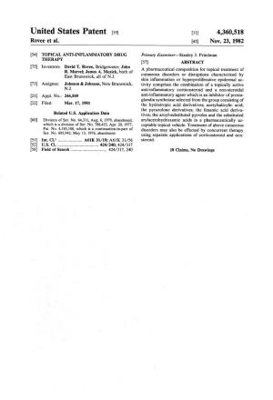 United States Patent (19) 11 4,360,518 Rovee Et Al