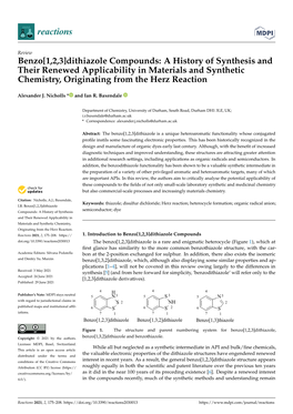 Benzo[1,2,3]Dithiazole Compounds