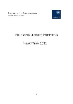 Lecture Prospectus HT21