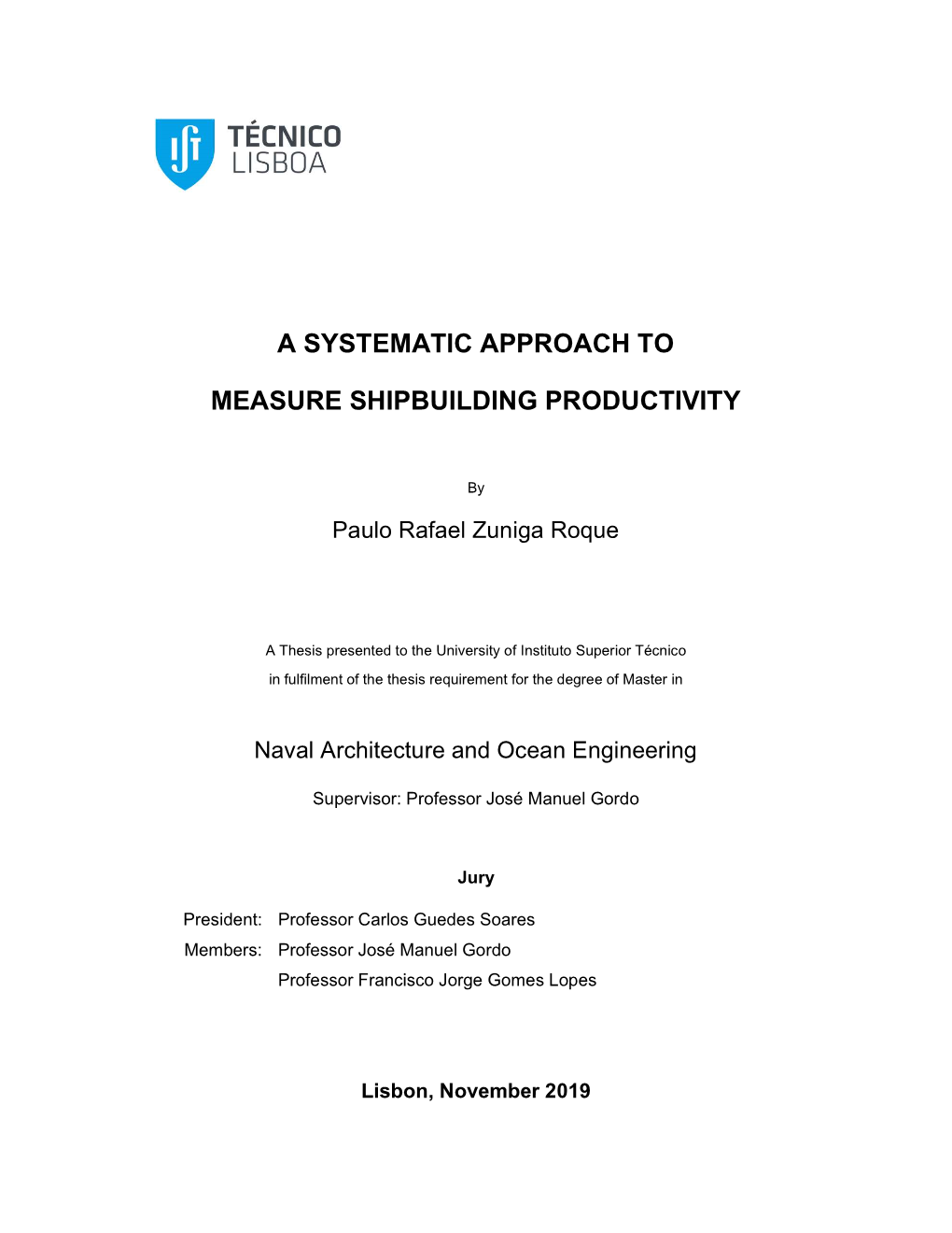 A Systematic Approach to Measure Shipbuilding Productivity