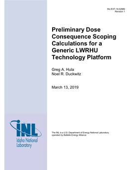 Preliminary Dose Consequence Scoping Calculations for a Generic LWRHU Technology Platform