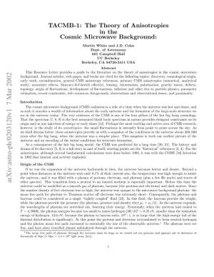 The Theory of Anisotropies in the Cosmic Microwave Background