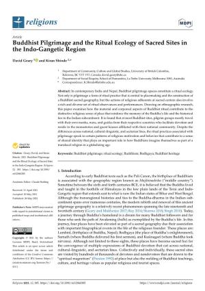 Buddhist Pilgrimage and the Ritual Ecology of Sacred Sites in the Indo-Gangetic Region