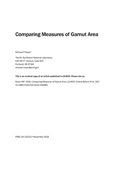 Comparing Measures of Gamut Area