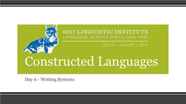 Constructed Languages