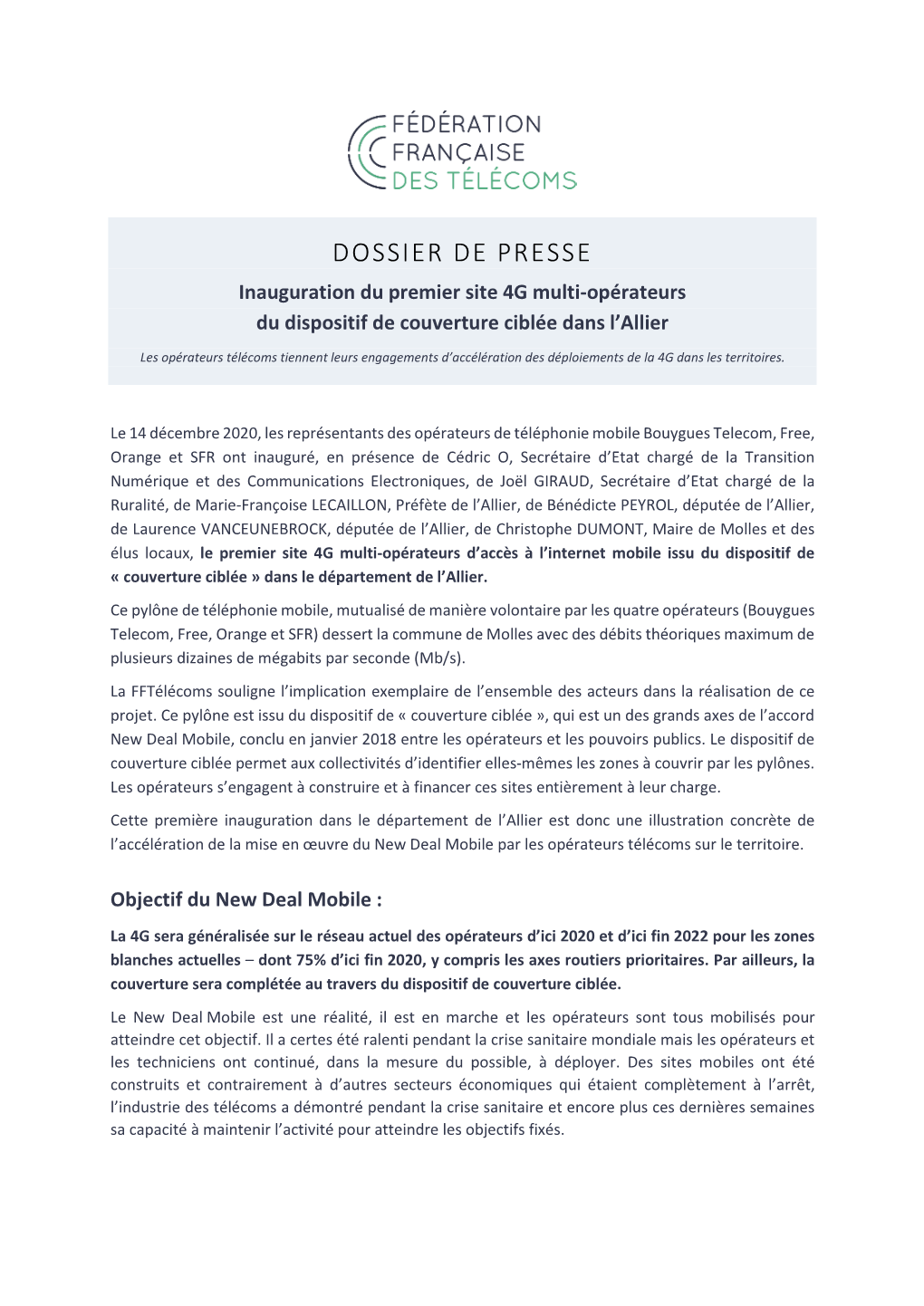 Consulter Le Dossier De Presse