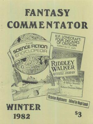 Fantasy Commentator EDITOR and PUBLISHER: CONTRIBUTING EDITORS: A
