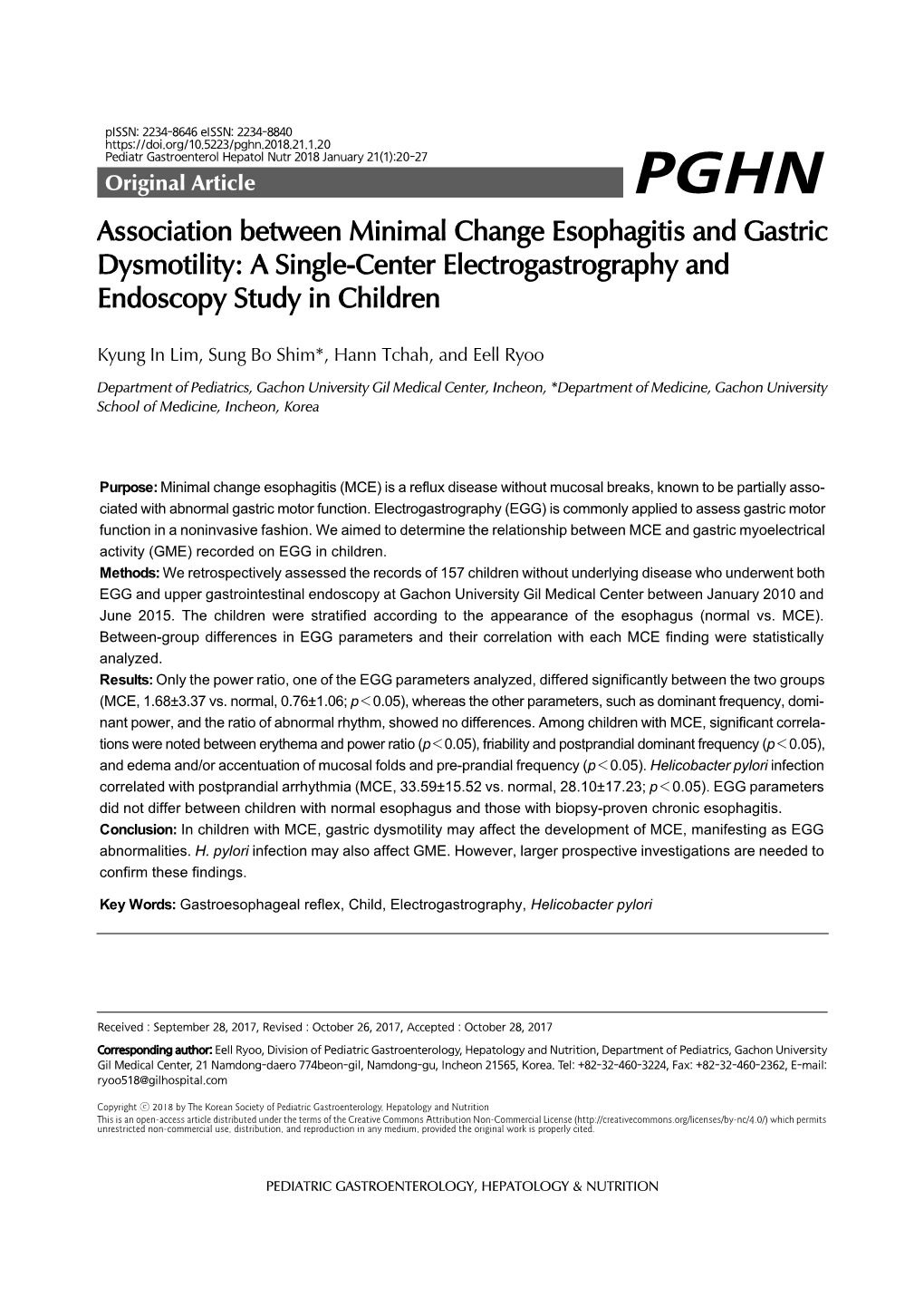 Association Between Minimal Change Esophagitis and Gastric Dysmotility: a Single-Center Electrogastrography and Endoscopy Study in Children