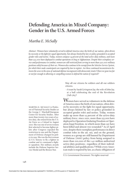 Defending America in Mixed Company: Gender in the U.S