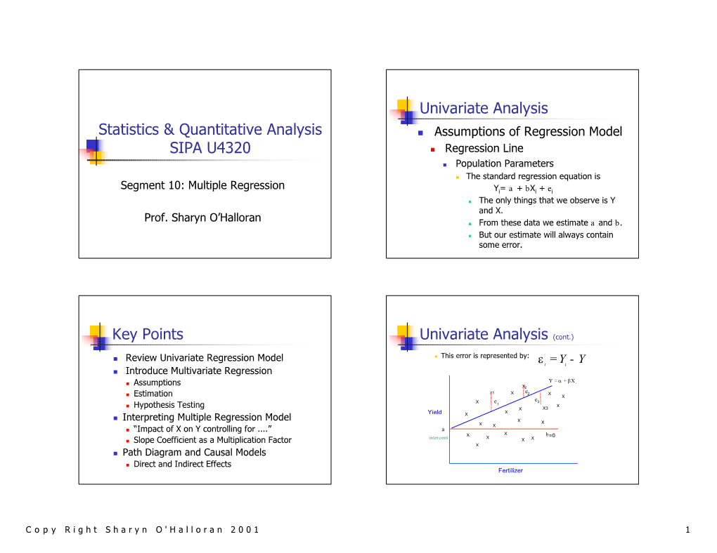 Statistics & Quantitative Analysis SIPA U4320