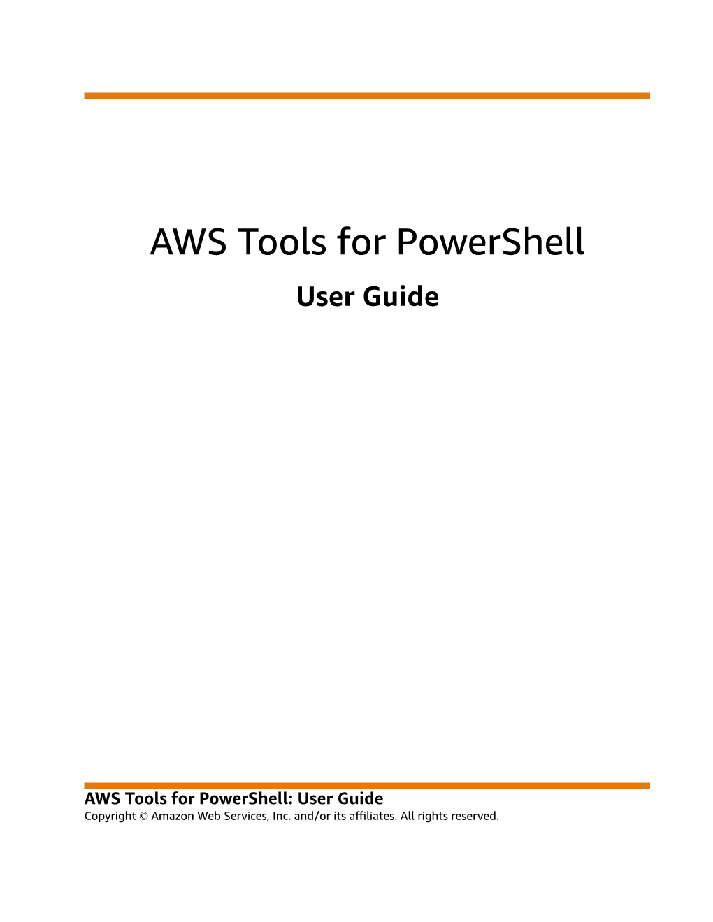 AWS Tools for Powershell User Guide