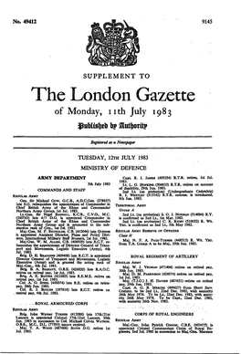 The London Gazette of Monday, Iith July 1983