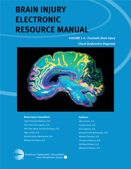 Traumatic Brain Injury Manual, Volume