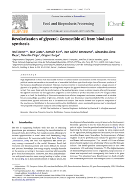 Revalorization of Glycerol: Comestible Oil from Biodiesel Synthesis