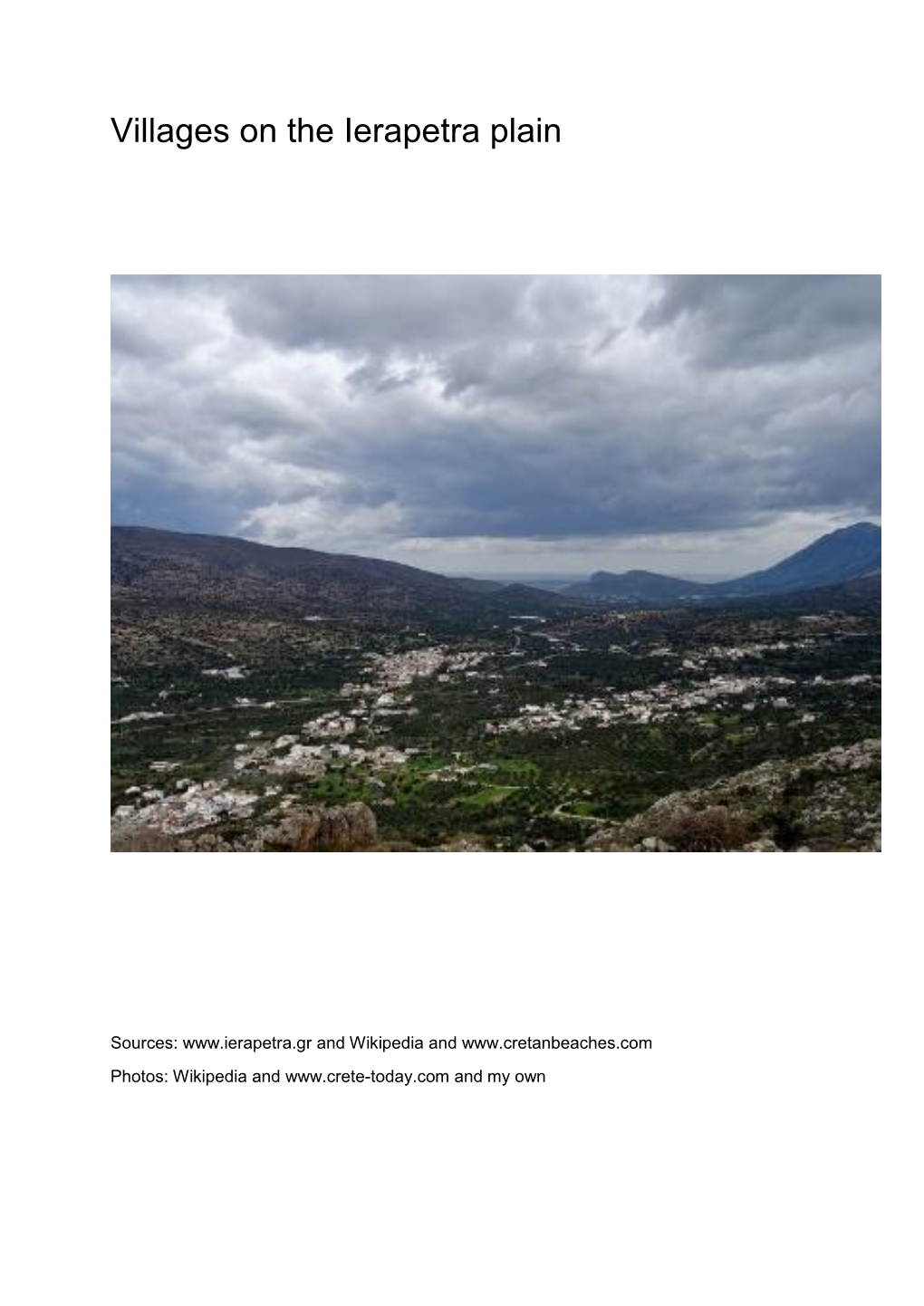 Villages on the Ierapetra Plain