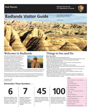 Badlands Visitor Guide Badlands National Park 2007 Issue