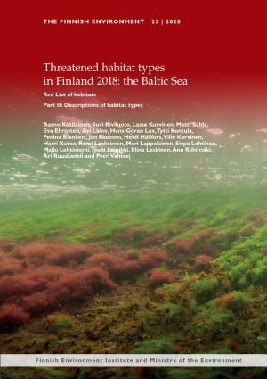 The Baltic Sea Red List of Habitats Part II: Descriptions of Habitat Types