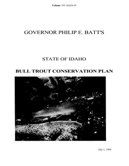Governor Philip E. Batt's