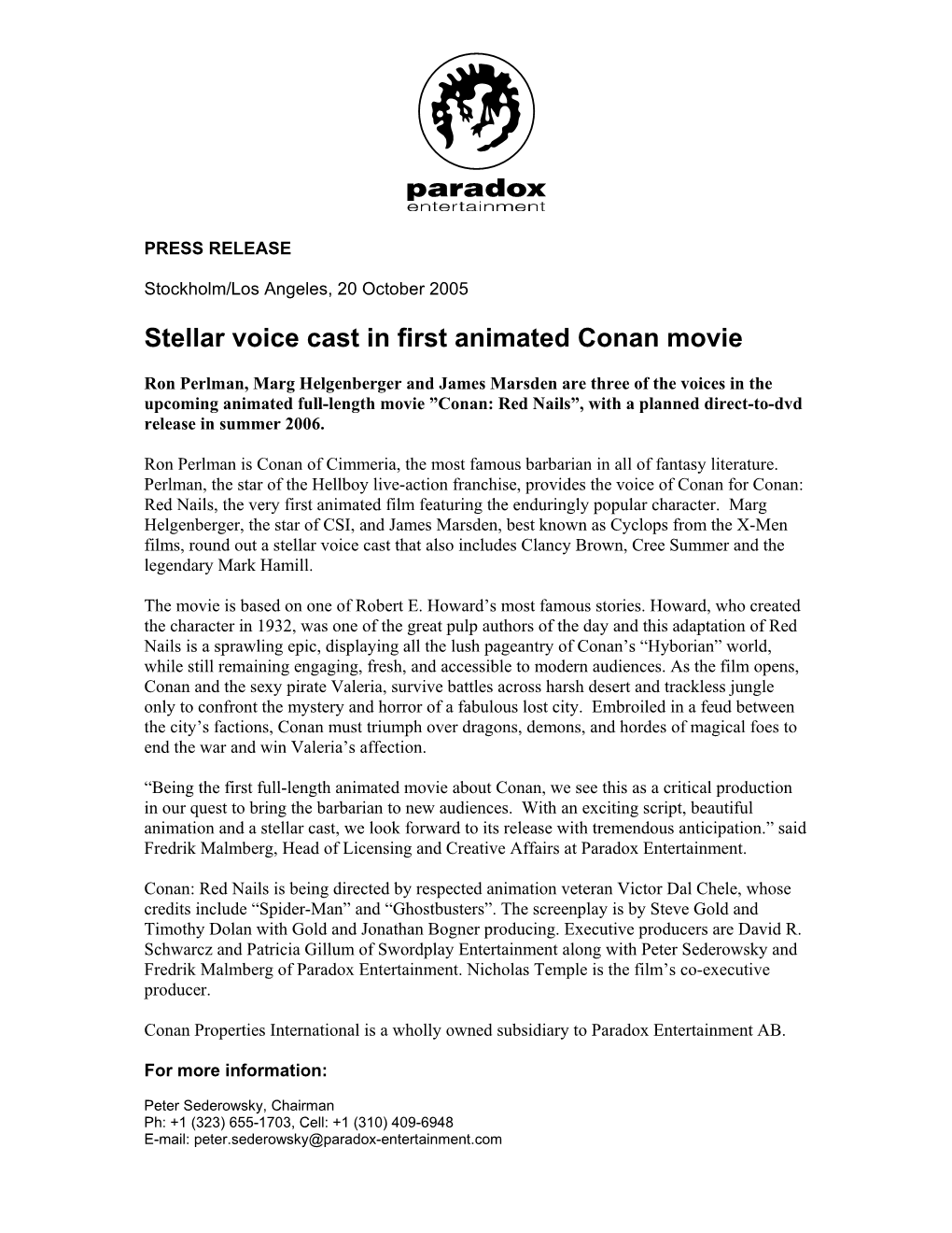 Stellar Voice Cast in First Animated Conan Movie