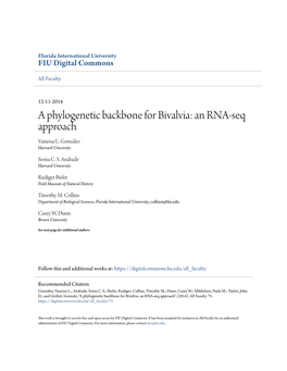 A Phylogenetic Backbone for Bivalvia: an RNA-Seq Approach Vanessa L