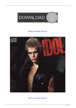 Billy Idol Discography 19812011
