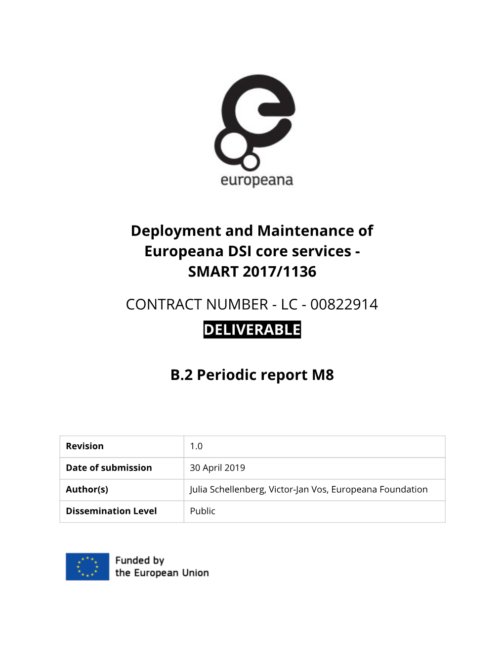 Deployment and Maintenance of Europeana DSI Core Services - SMART 2017/1136