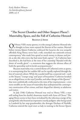 Materiality, Space, and the Fall of Catherine Howard Bradley J