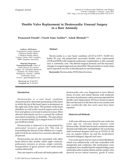 Double Valve Replacement in Dextrocardia: Unusual Surgery in a Rare Anomaly
