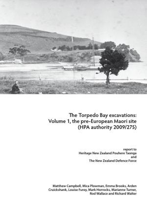 The Torpedo Bay Excavations: Volume 1, the Pre-European Maori Site (HPA Authority 2009/275)