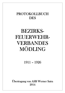 Protokollbuch BFV Mödling 1911-1926