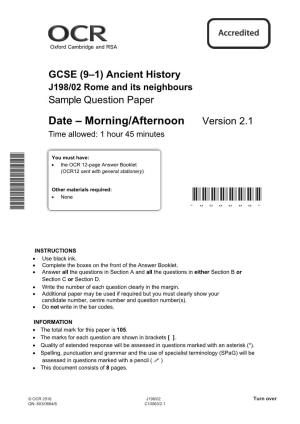 OCR GCSE (9-1) in Ancient History J198/02