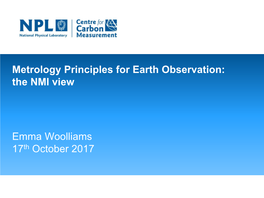 Metrology Principles for Earth Observation: the NMI View