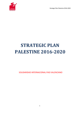 Strategic Plan Palestine 2016-2020