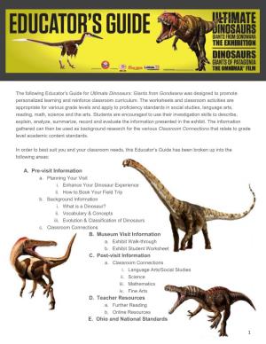 Ultimate Dinosaurs: Giants from Gondwana Was Designed to Promote Personalized Learning and Reinforce Classroom Curriculum