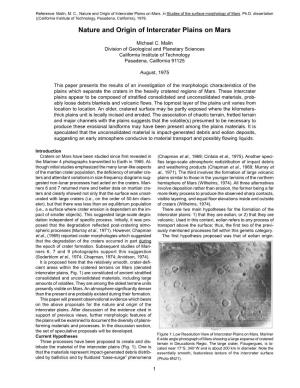 Nature and Origin of Intercrater Plains on Mars