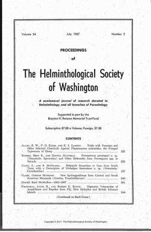 Proceedings of the Helminthological Society of Washington 34(2) 1967
