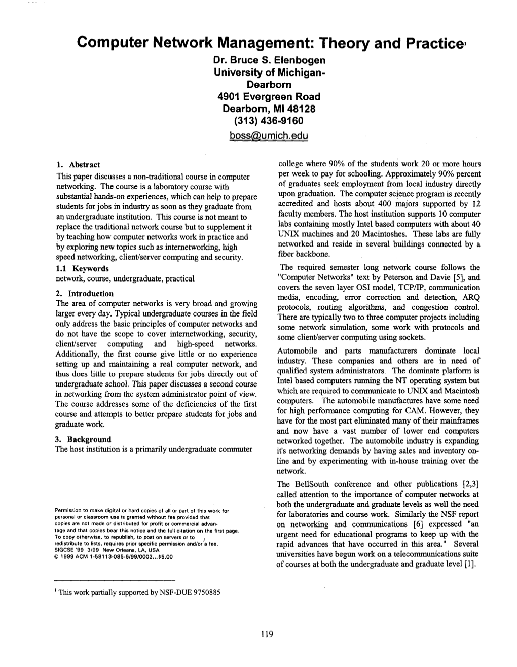 Computer Network Management: Theory and Practice1 Dr