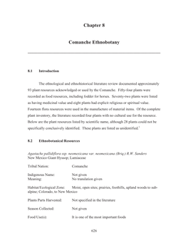 Chapter 8 Comanche Ethnobotany