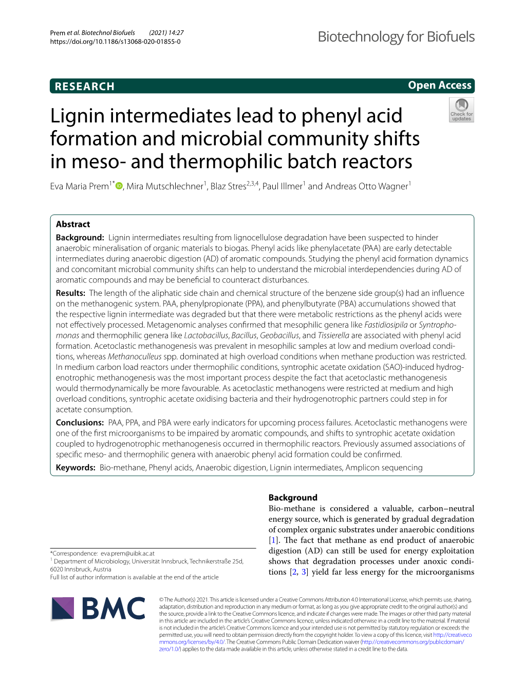 Lignin Intermediates Lead to Phenyl Acid Formation and Microbial