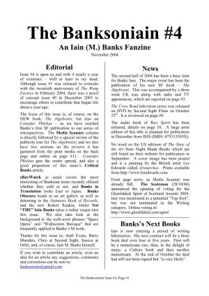 The Banksoniain #4 an Iain (M.) Banks Fanzine November 2004