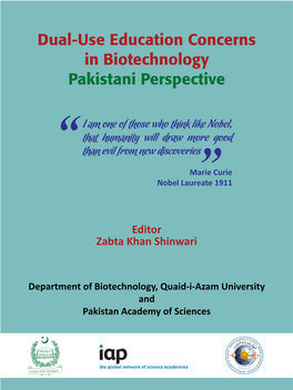 Dual-Use Education Concerns in Biotechnology Pakistani Perspective
