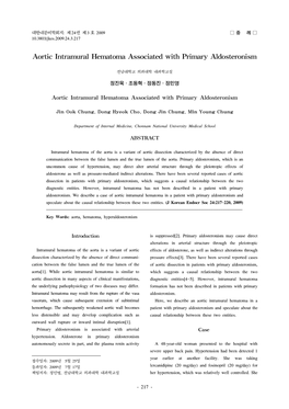 Aortic Intramural Hematoma Associated with Primary Aldosteronism