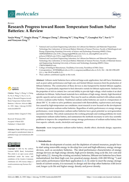 Research Progress Toward Room Temperature Sodium Sulfur Batteries: a Review