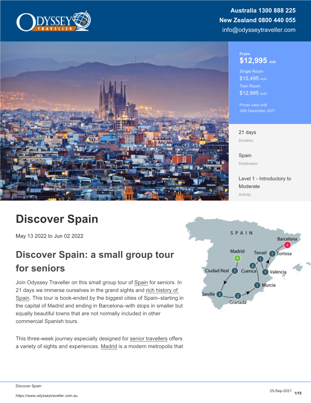 Discover Spain: Small Group Tour for Seniors | Odyssey Traveller