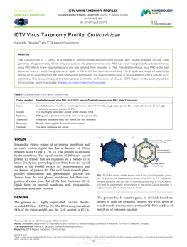 ICTV Virus Taxonomy Profile: Corticoviridae